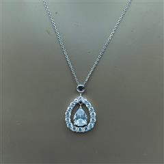 GOLD COAST Synthetic Quartz Stone Necklace 925 Silver 4.8g